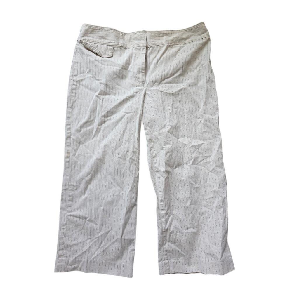 Ann Taylor Pinstripe Capri Pants 8 Coastal Workwear Trousers